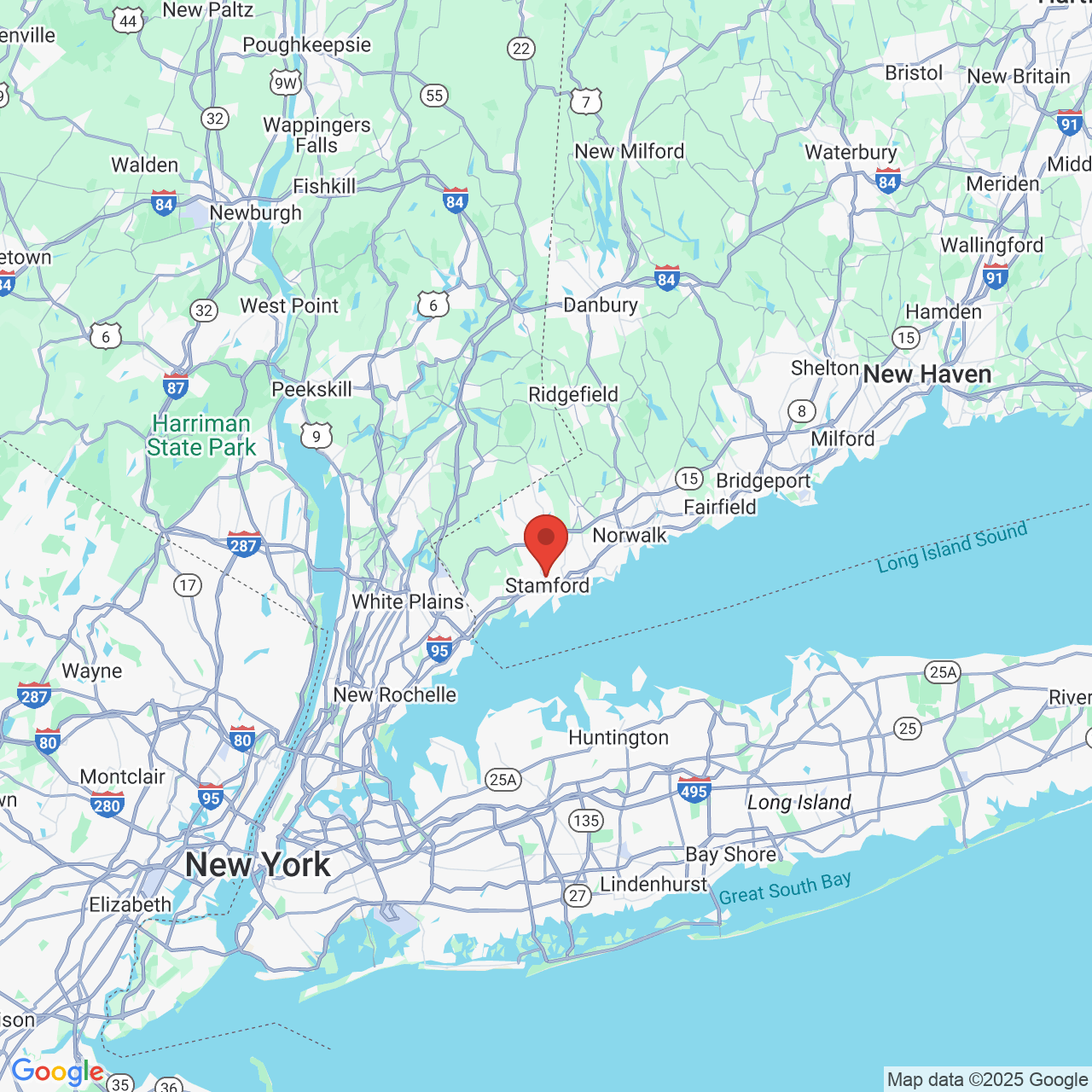 Google map image of our location in 1290 Summer Street Stamford, CT