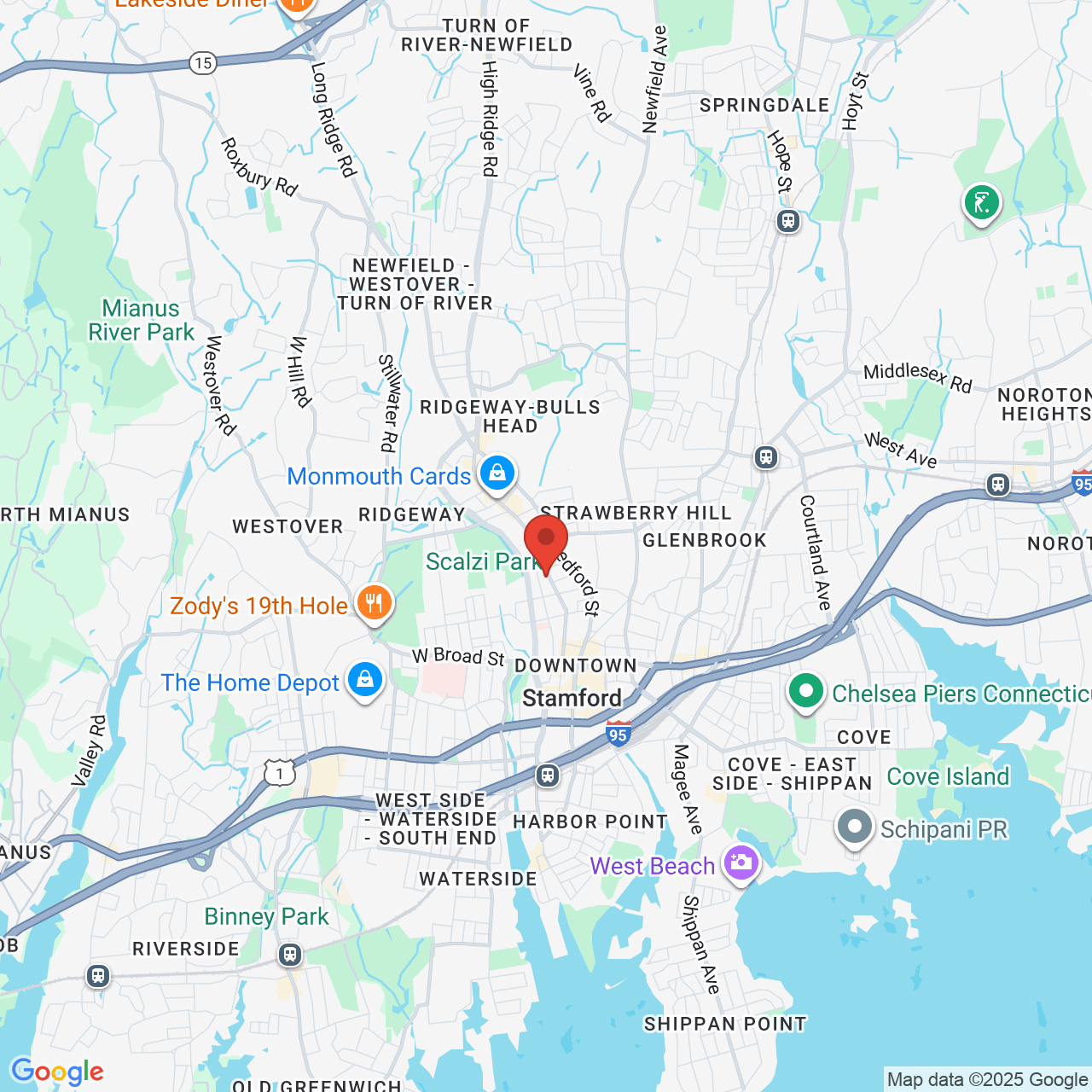 Google map image of our location in 1290 Summer Street Stamford, CT